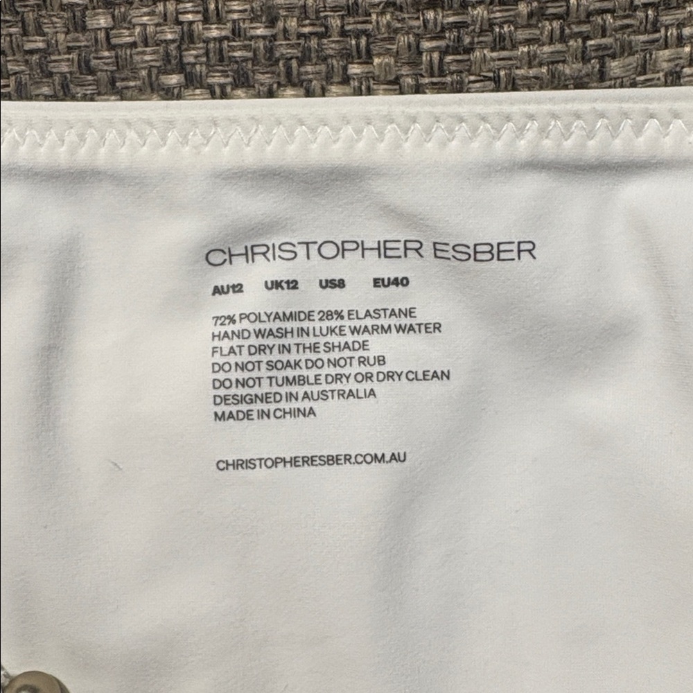 Christopher Esber Orbit Cutout Bikini Top in White SZ US 8 EUC - Picture 5 of 5
